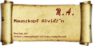 Mauszkopf Alvián névjegykártya